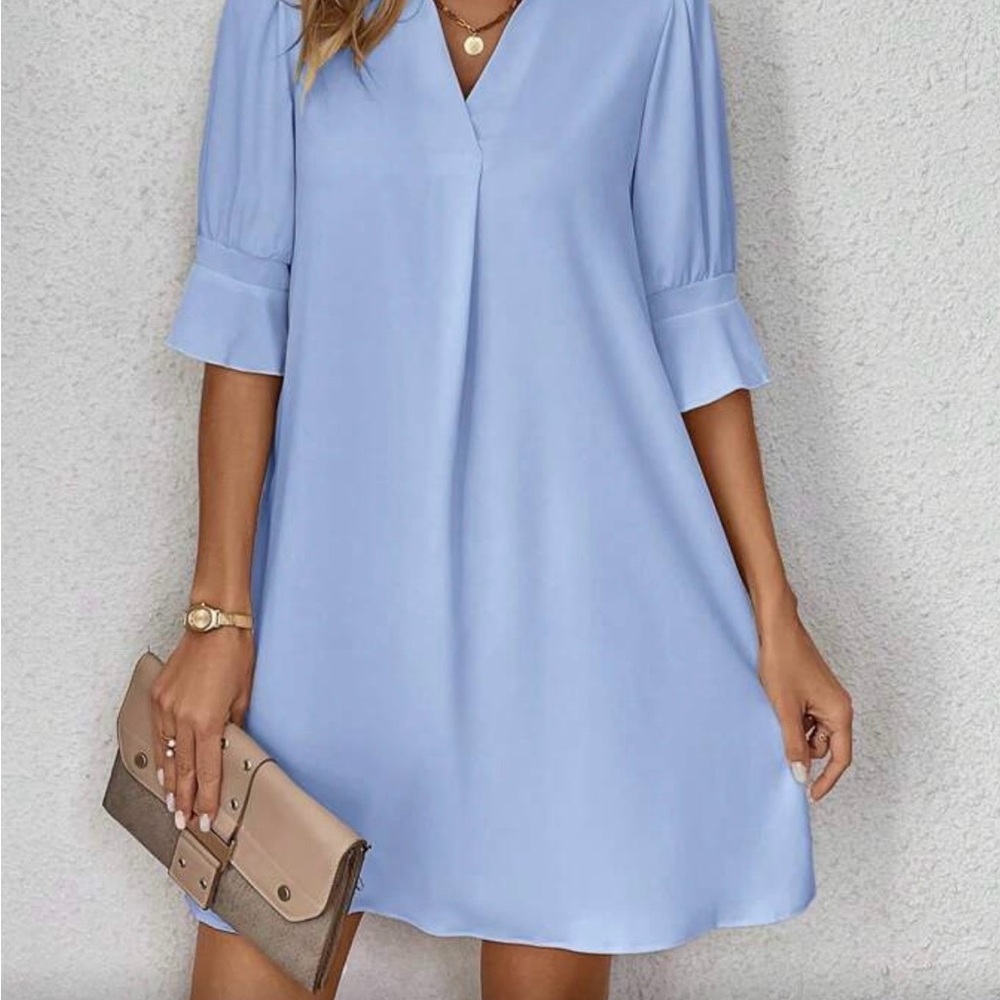SHEIN Light Blue Mini Dress